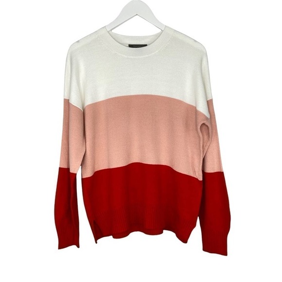 French Connection True Blossom Stripe Babysoft Crewneck Sweater NWT - Picture 2 of 9